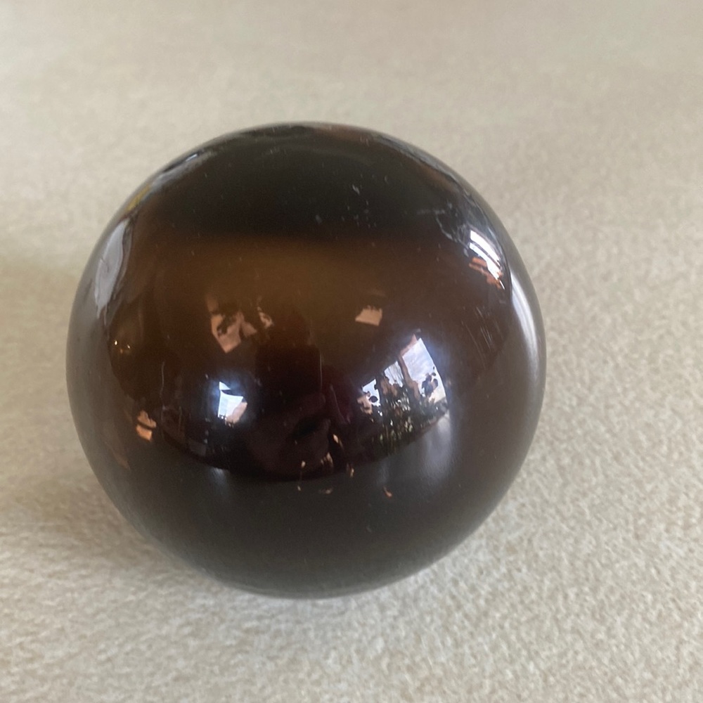 1970’s one of a kind brown hand blown glass orb